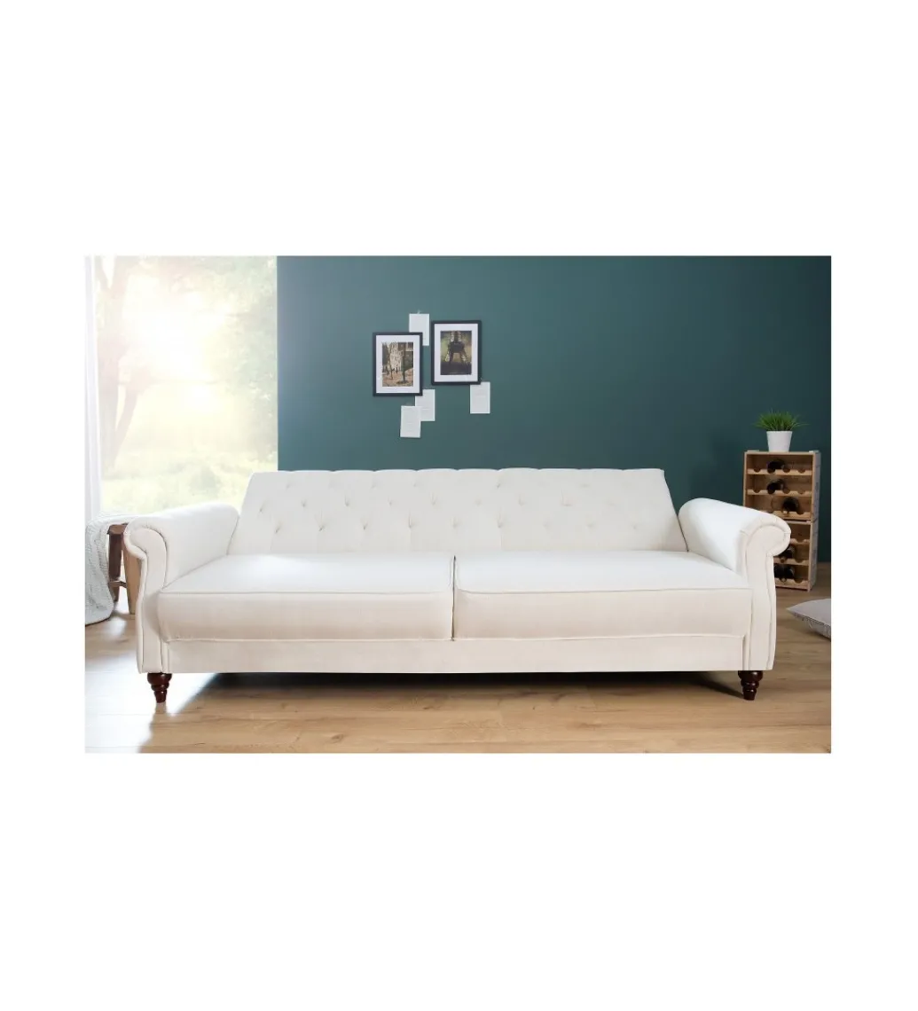 Sofa rozkładana RAYAN 220 cm kremowa*Invicta Interior Best