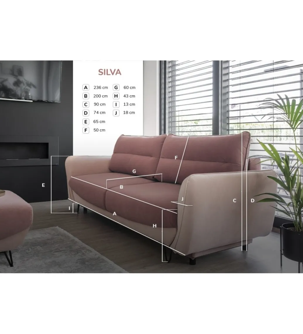 Sofa rozkładana SILVA 236 cm z funkcją spania*ELTAP Discount