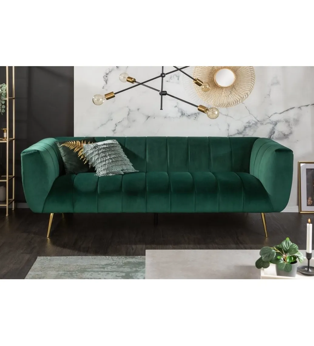 Sofa Scarlett 225 cm szmaragdowa zieleń*Invicta Interior Outlet