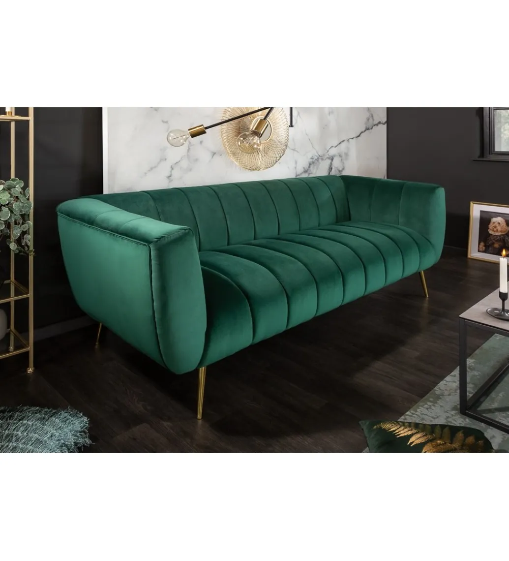 Sofa Scarlett 225 cm szmaragdowa zieleń*Invicta Interior Outlet