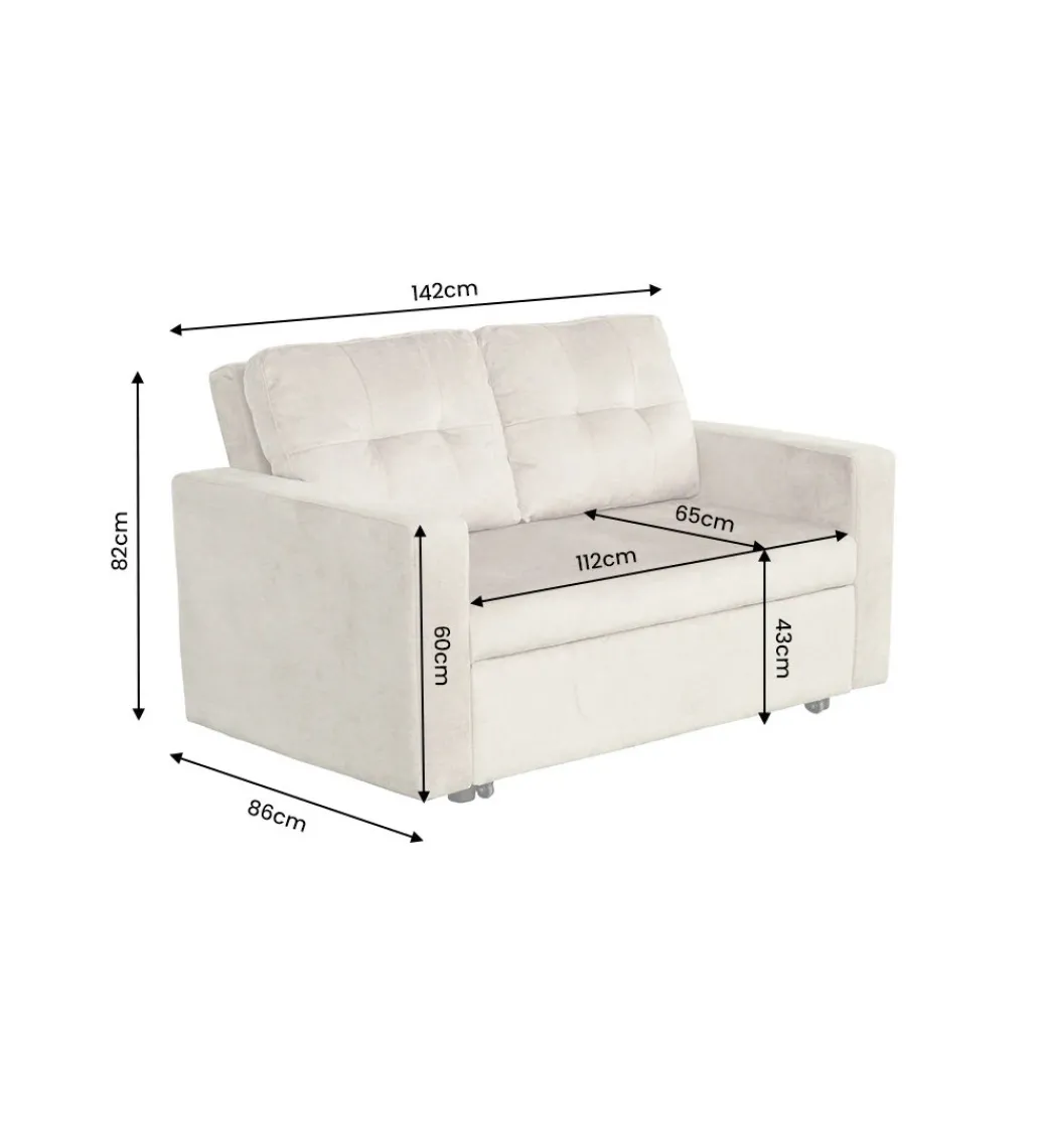 Sofa SMART 140 cm z funkcją spania welwet szary*Invicta Interior - przedsprzedaż Sale