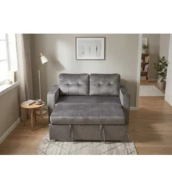 Sofa SMART 140 cm z funkcją spania welwet szary*Invicta Interior - przedsprzedaż Sale