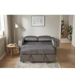Sofa SMART 140 cm z funkcją spania welwet szary*Invicta Interior - przedsprzedaż Sale