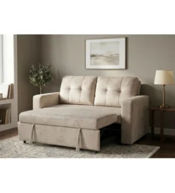 Sofa SMART 140 cm z funkcją spania welwet chmpagne beżowa*Invicta Interior - przedsprzedaż Best