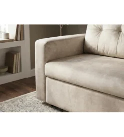 Sofa SMART 140 cm z funkcją spania welwet chmpagne beżowa*Invicta Interior - przedsprzedaż Best