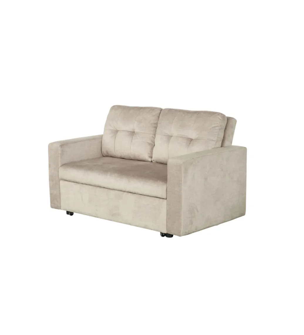 Sofa SMART 140 cm z funkcją spania welwet chmpagne beżowa*Invicta Interior - przedsprzedaż Best