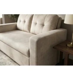 Sofa SMART 140 cm z funkcją spania welwet chmpagne beżowa*Invicta Interior - przedsprzedaż Best