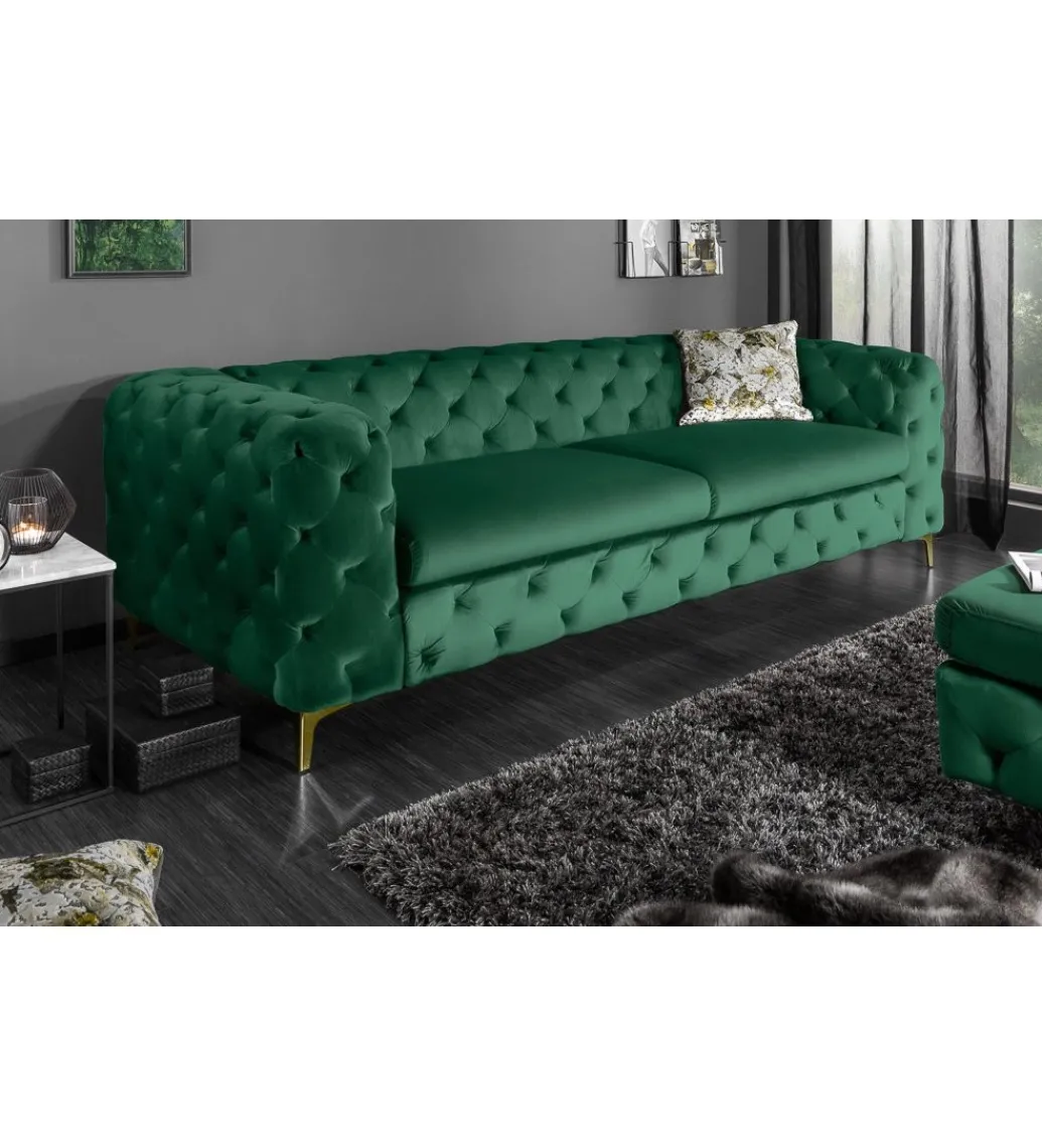 Sofa SOFIJA 240 cm szmaragdowa zieleń*Invicta Interior Best