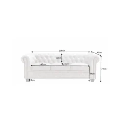 Sofa trzyosobowa ROCHESTER Chesterfield 200 cm beżowa*Invicta Interior Hot
