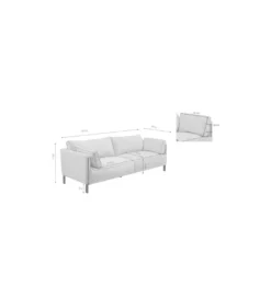 Sofa VICTOR 233 cm beżowa*KDesign Hot