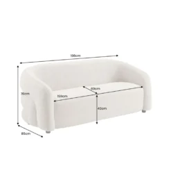 Sofa VOQUE 200 cm chenille szara*Invicta Interior Clearance