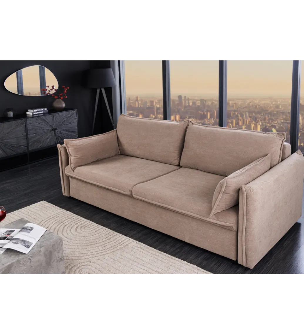 Sofa z funkcją spania APARTMENT 215 cm taupe*Invicta Interior New