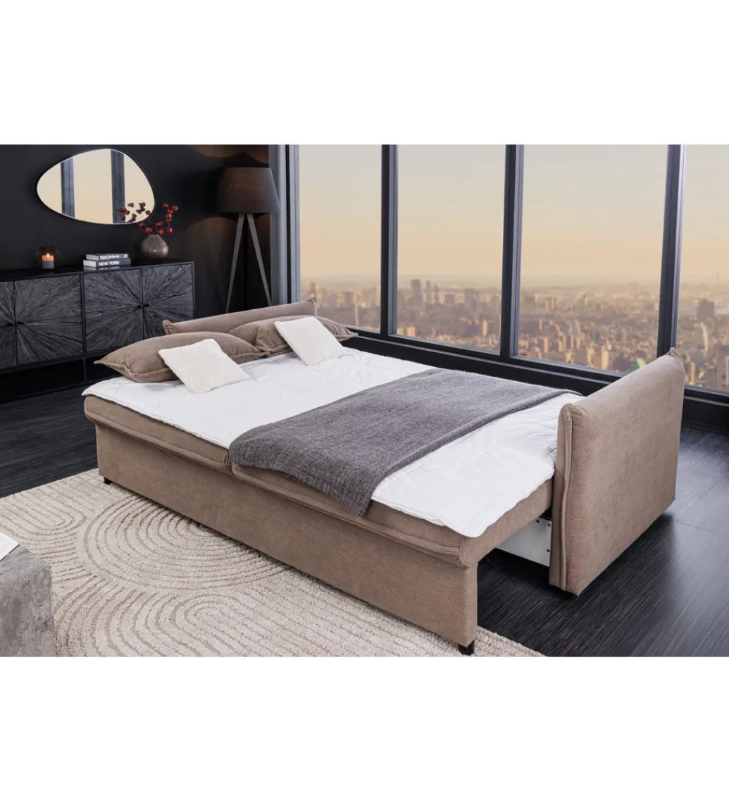 Sofa z funkcją spania APARTMENT 215 cm taupe*Invicta Interior New