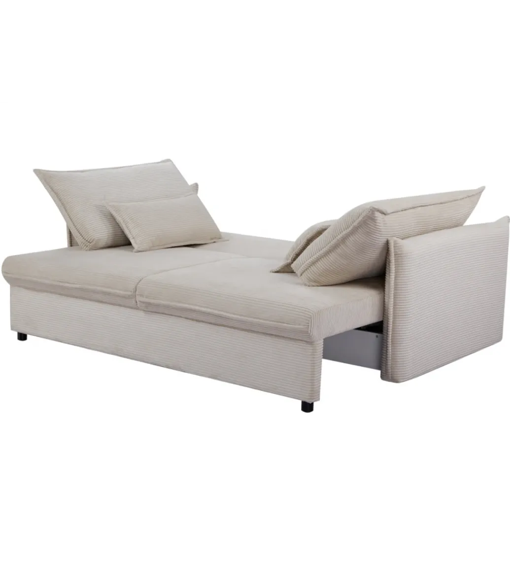 Sofa z funkcją spania APARTMENT 215 cm cord beżowy*Invicta Interior Outlet