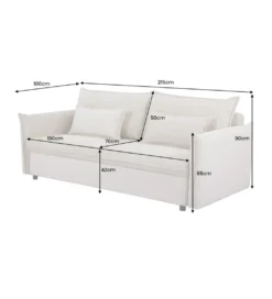 Sofa z funkcją spania APARTMENT 215 cm cord beżowy*Invicta Interior Outlet