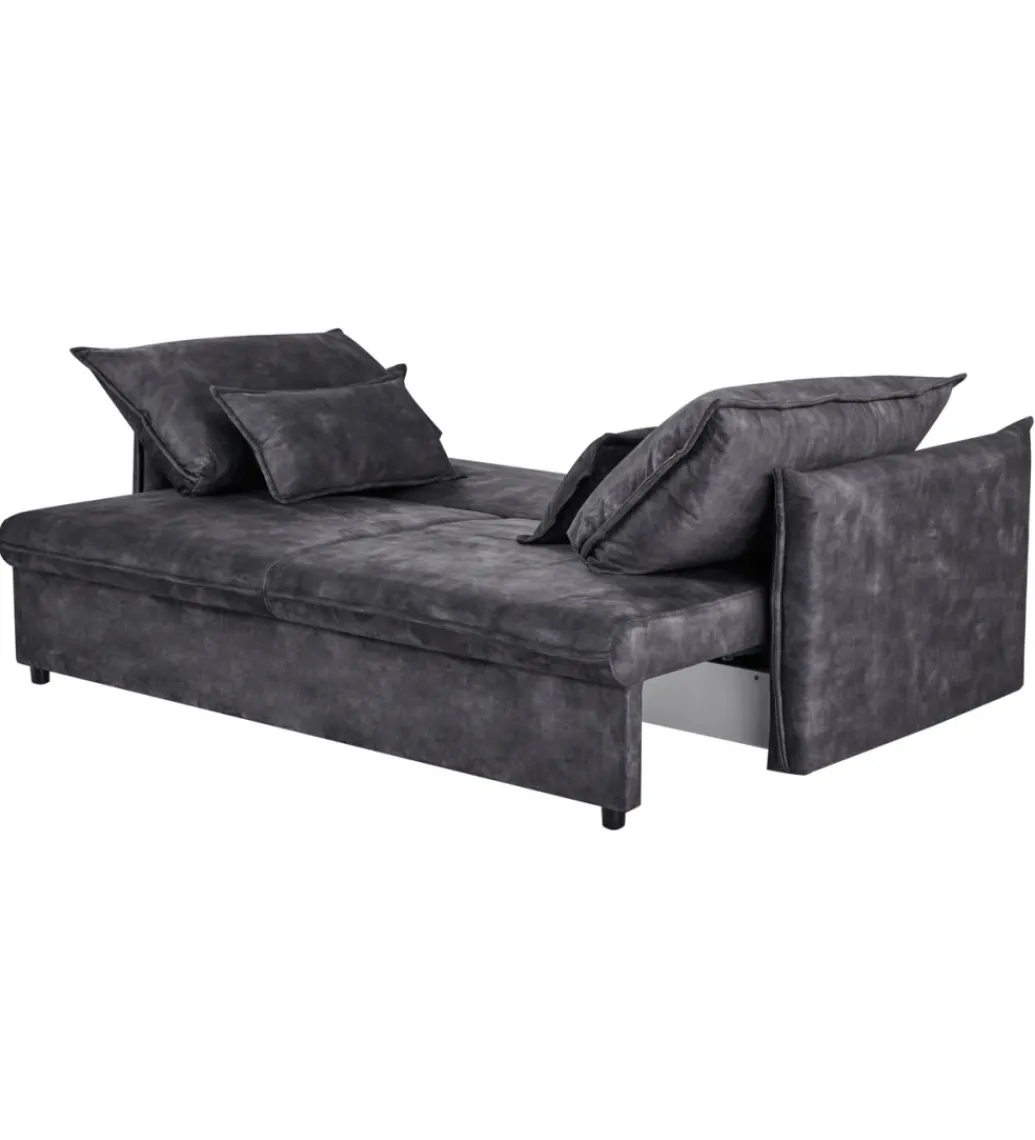 Sofa z funkcją spania APARTMENT 215 cm welur szara*Invicta Interior Best