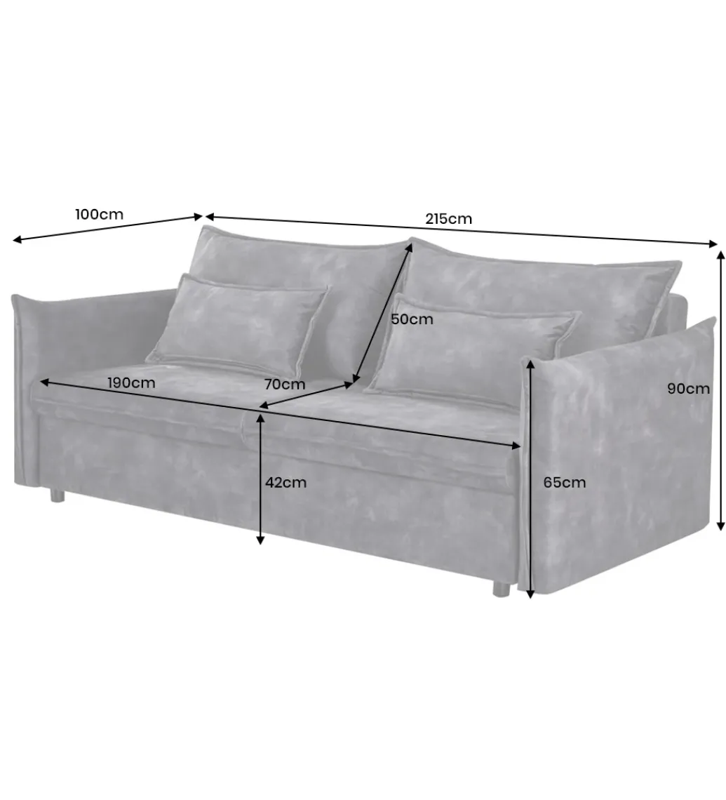 Sofa z funkcją spania APARTMENT 215 cm welur musztardowa*Invicta Interior Discount