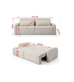 Sofa z funkcją spania FRIDOLIN 224 cm*KARE Outlet
