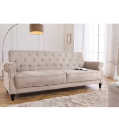 Sofa z funkcją spania MAISON BELLE AFFAIRE 220 cm boucle beżowe*Invicta Interior Hot