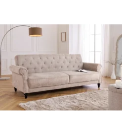 Sofa z funkcją spania MAISON BELLE AFFAIRE 220 cm boucle beżowe*Invicta Interior Hot