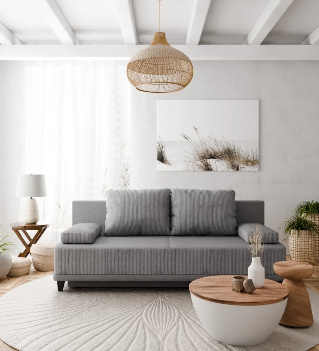 Sofa z funkcją spania ROSSO 200 cm szary*ZDLINNEO Hot