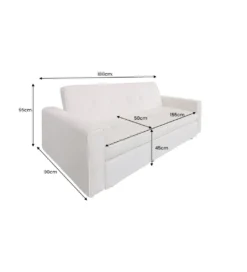Sofa z funkcją spania SMART 180 cm cord beżowy*Invicta Interior - przedsprzedaż Hot
