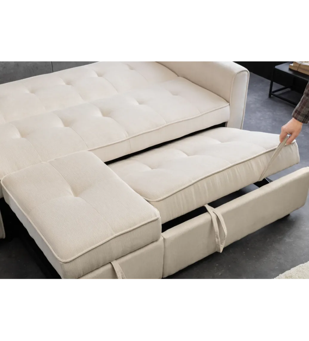 Sofa z funkcją spania SMART 180 cm cord beżowy*Invicta Interior - przedsprzedaż Hot