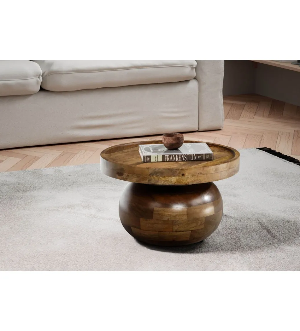 Solik kawowy BRENDA 50 cm drewno mango*WOHNLING, GERMANY Best