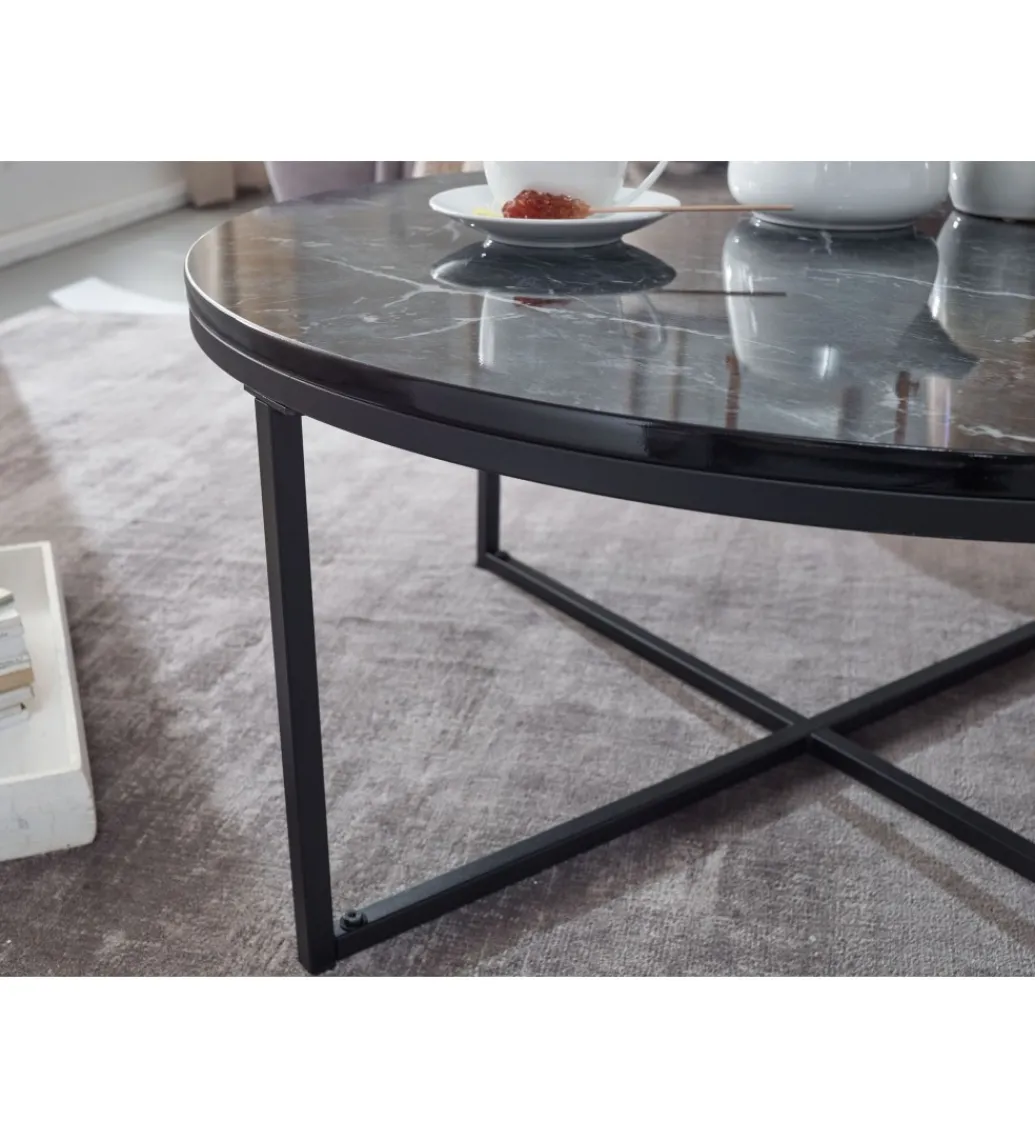 Solik kawowy NIOZOS 80 cm w optyce czarnego marmuru*WOHNLING, GERMANY Best