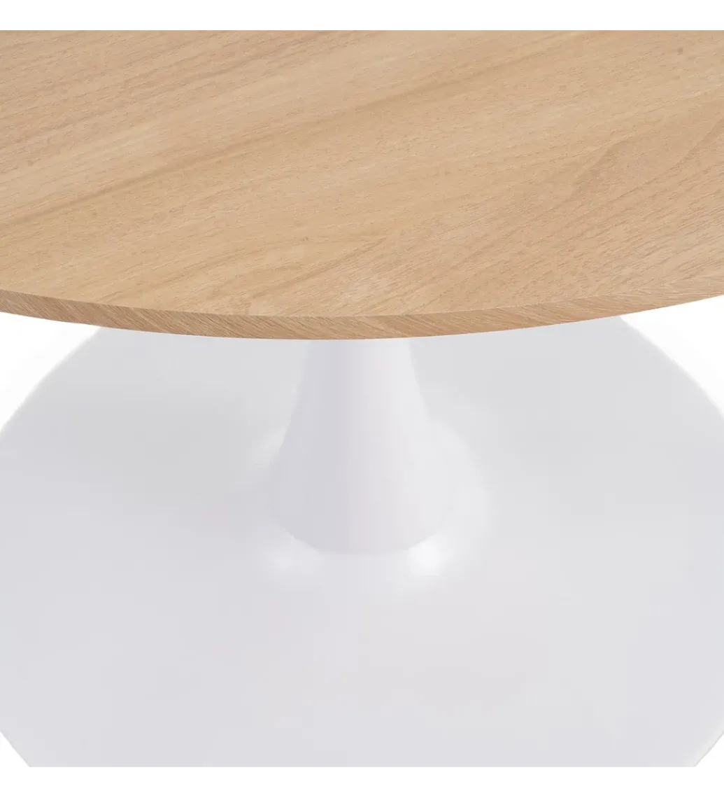 Stół AGARA 100 cm biały naturalny blat*Zona-Design New
