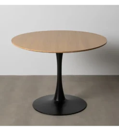 Stół AGARA 100 cm czarny naturalny blat*Zona-Design New