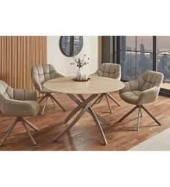 Stół ALPINE 120 cm ceramika w optyce trawertynu*Invicta Interior Clearance