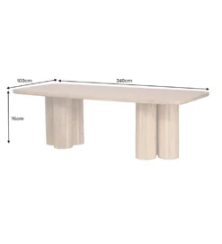 Stół ART DECO 240 cm drewno mango naturalny*Invicta Interior Online