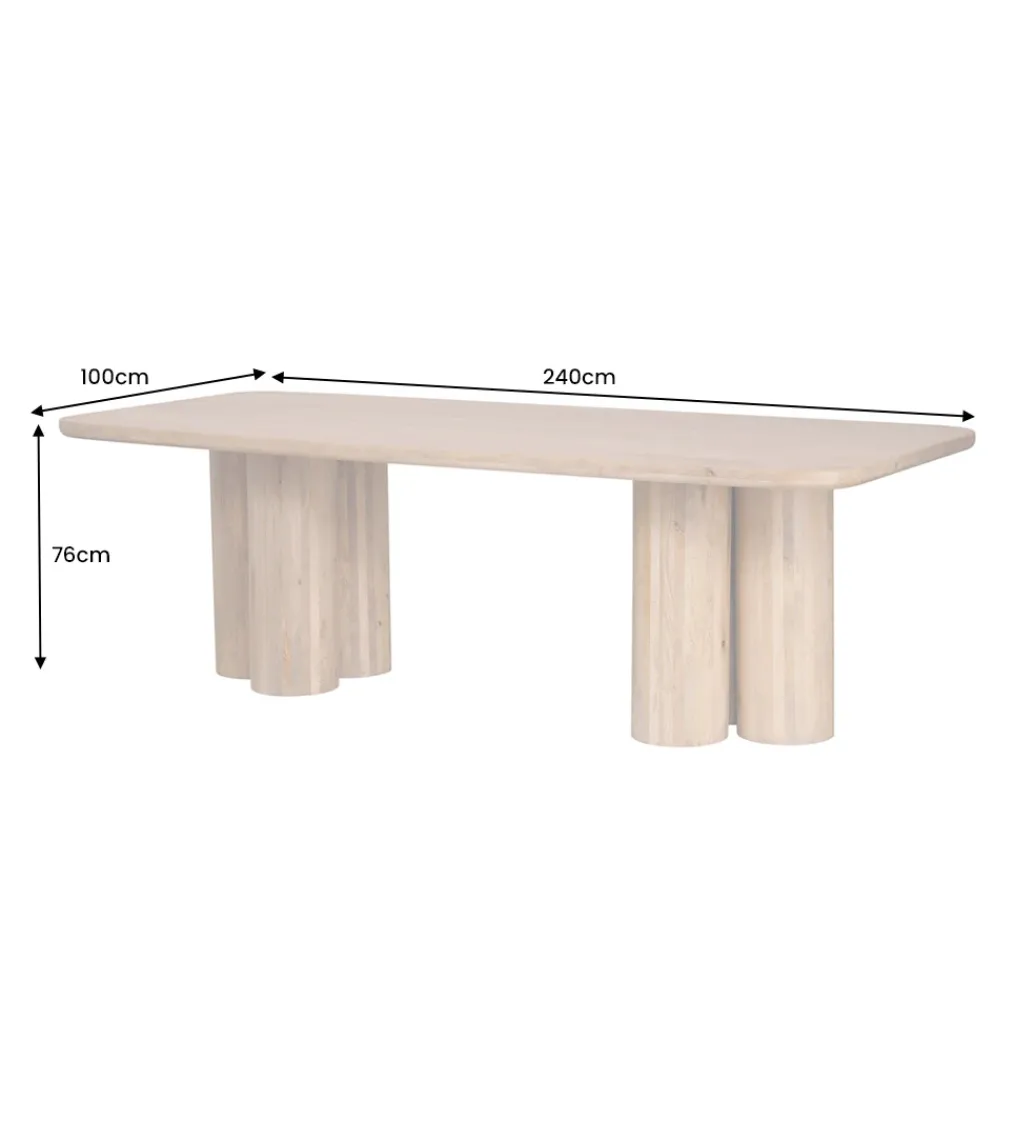 Stół ART DECO 240 cm drewno mango naturalny*Invicta Interior Online