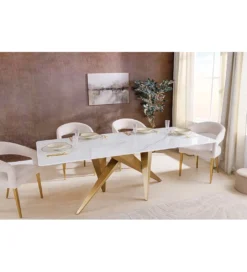 Stół ART LIVING 200 cm blat ceramika w optyce białego marmuru*Invicta Interior - przedsprzedaż Discount