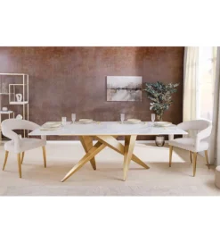 Stół ART LIVING 200 cm blat ceramika w optyce białego marmuru*Invicta Interior - przedsprzedaż Discount