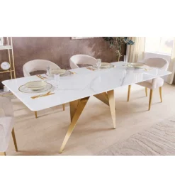 Stół ART LIVING 200 cm blat ceramika w optyce białego marmuru*Invicta Interior - przedsprzedaż Discount