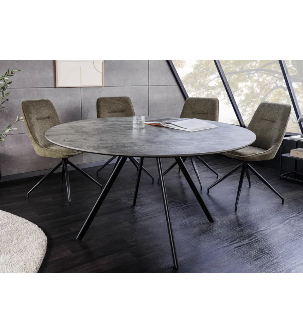 Stół ATELIER 120 cm kolor naturalnego kamienia szary*Invicta Interior