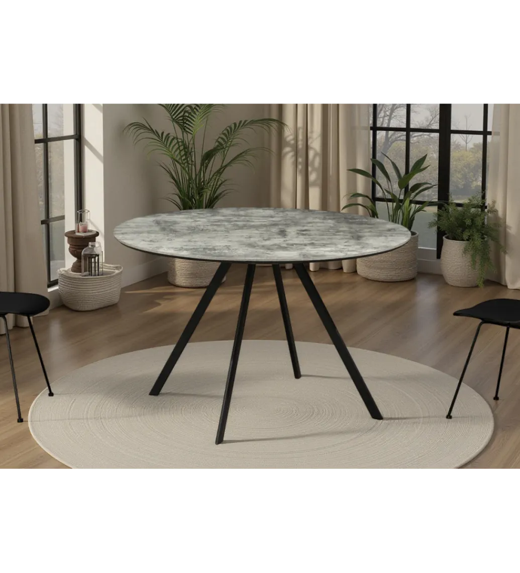 Stół ATELIER 120 cm kolor naturalnego kamienia szary*Invicta Interior