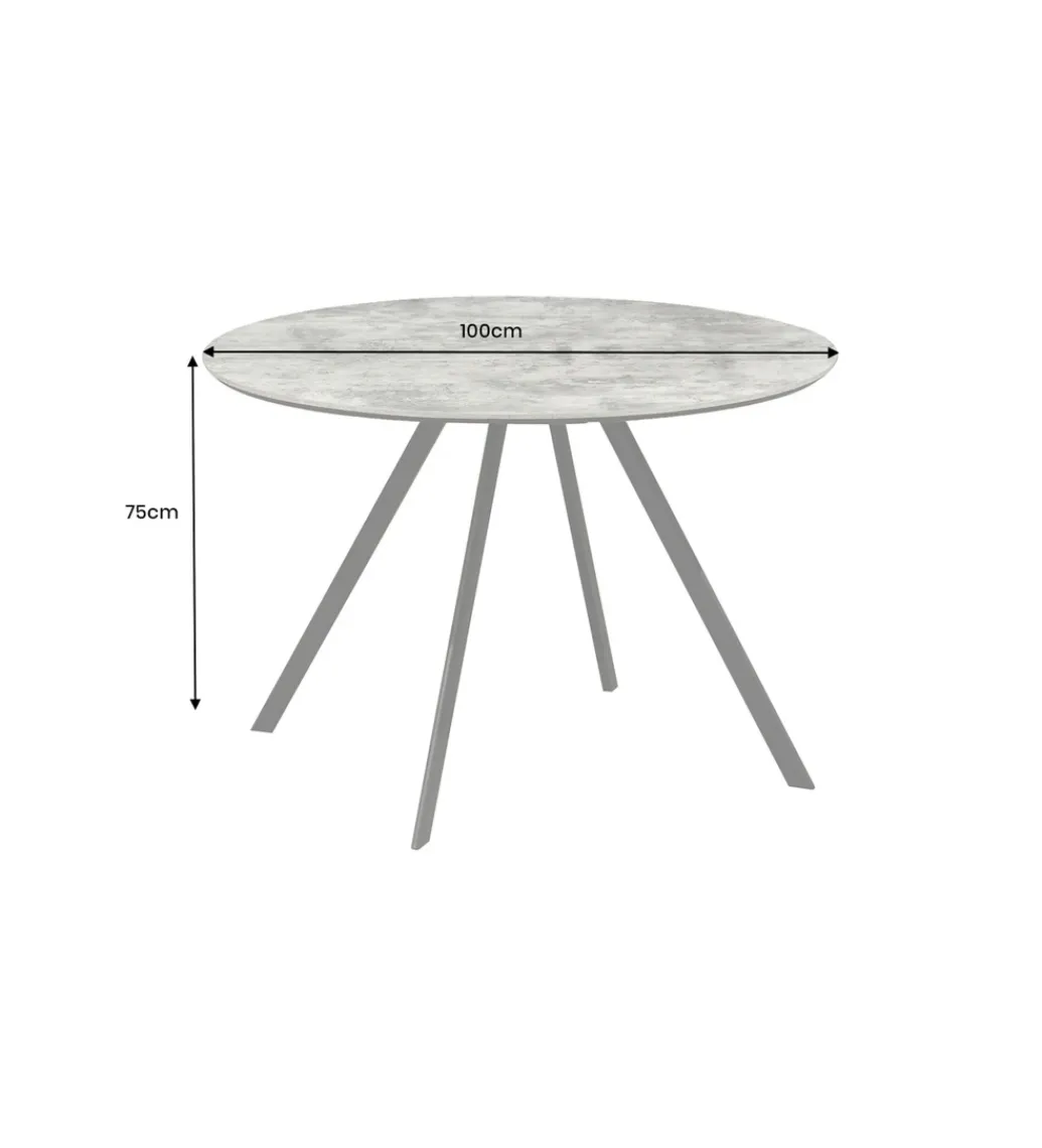 Stół ATELIER 100 cm kolor naturalnego kamienia szary*Invicta Interior Discount