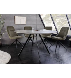 Stół ATELIER 100 cm kolor naturalnego kamienia szary*Invicta Interior Discount