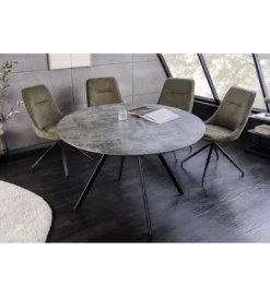 Stół ATELIER 100 cm kolor naturalnego kamienia szary*Invicta Interior Discount