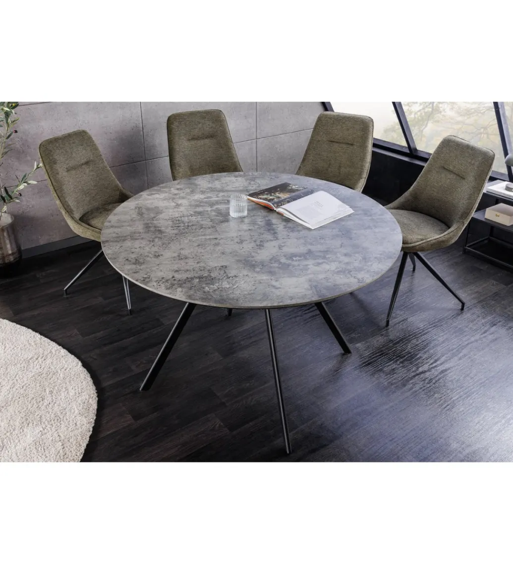 Stół ATELIER 100 cm kolor naturalnego kamienia szary*Invicta Interior Discount