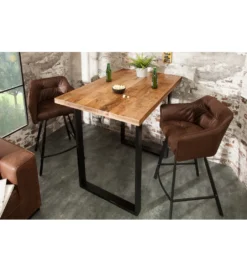 Stół barowy Iron Craft 120 cm drewno Mango*Invicta Interior New