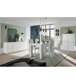 Stół BASIC 137 cm - 185 cm biały wysoki połysk*MCA Linia Włoska Sale
