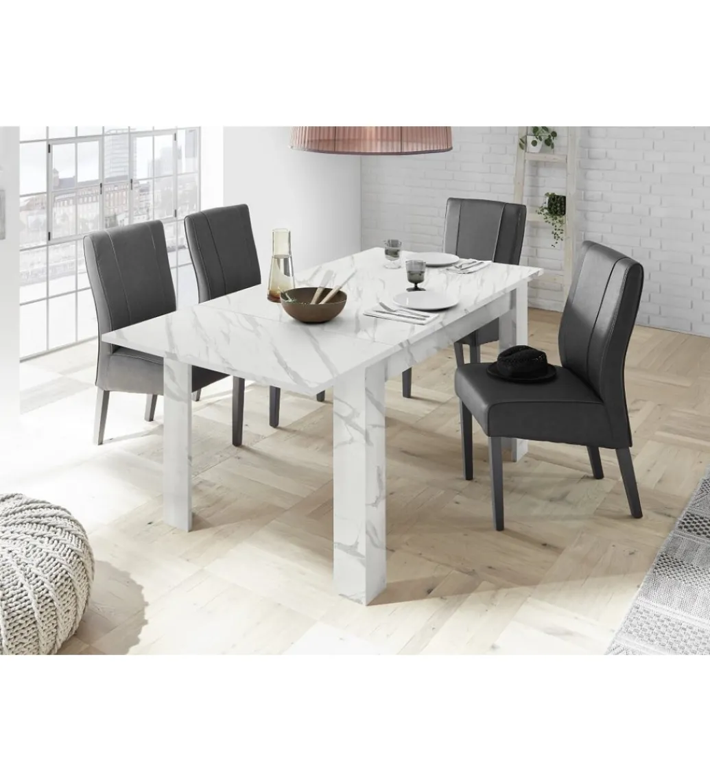 Stół BASIC 137 cm - 185 cm biały wysoki połysk*MCA Linia Włoska Sale