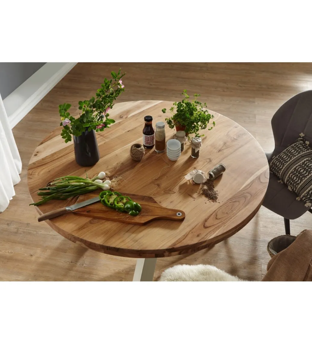 Stół BOHA 120 cm drewno akacja*WOHNLING, GERMANY Discount