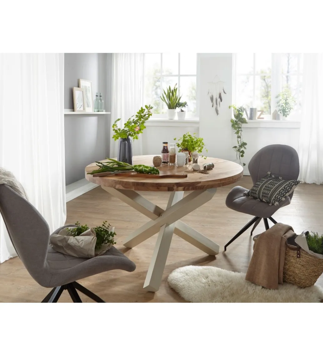 Stół BOHA 120 cm drewno akacja*WOHNLING, GERMANY Discount