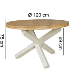 Stół BOHA 120 cm drewno akacja*WOHNLING, GERMANY Discount