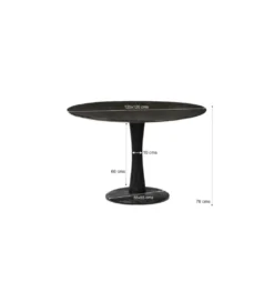 Stół BRAX Vivan 120 cm drewno mango czarny*LF-Design Clearance